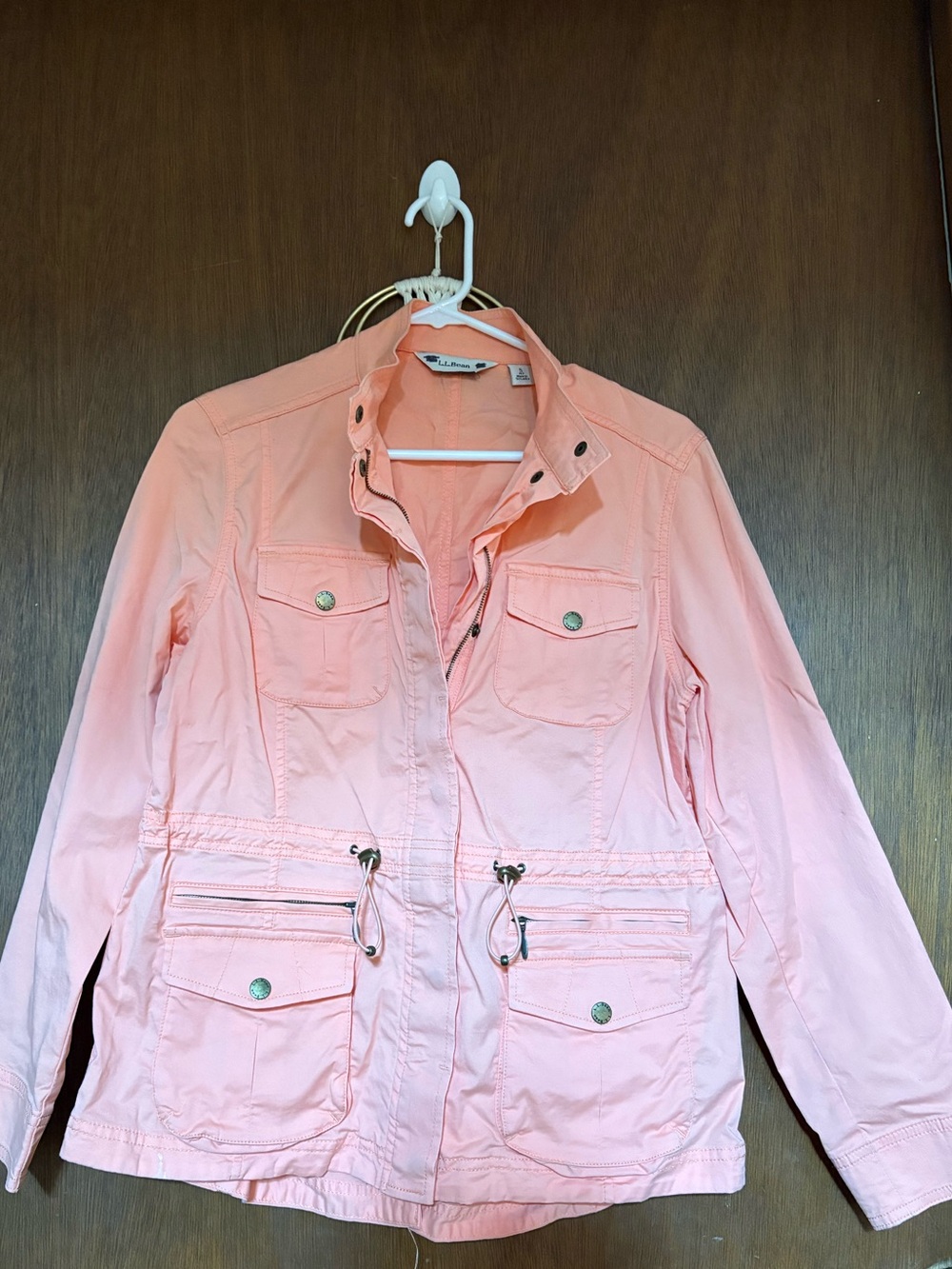 L.L. Bean Light Peach Utility Jacket with Front Pockets